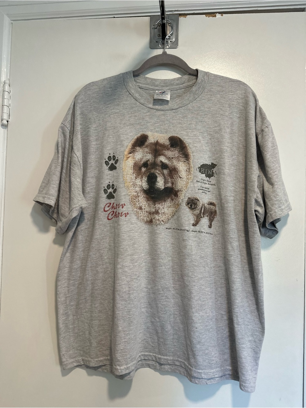 Vintage Jerzees Heavyweight Sz:XL Chow Chow Dog Spellout Destination graphic tee